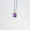Viola Amethyst Emerald Cut Silver Pendant Heidi Kjeldsen Jewellery still P1615