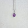 Viola Amethyst Oval Rub Over Silver Pendant Heidi Kjeldsen Jewellery P1613 Still