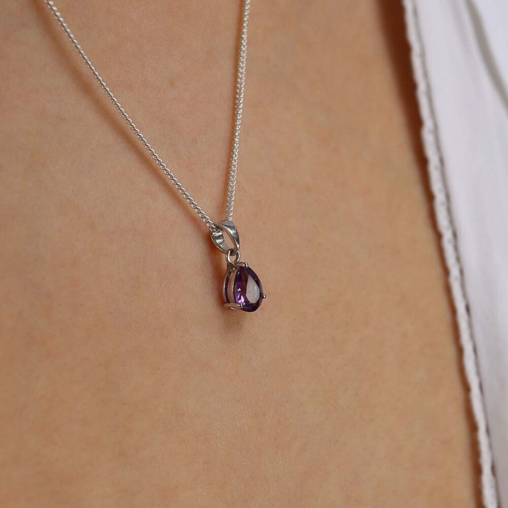 Viola Amethyst Sterling Silver Pendant Heidi Kjeldsen Jewellers P1611