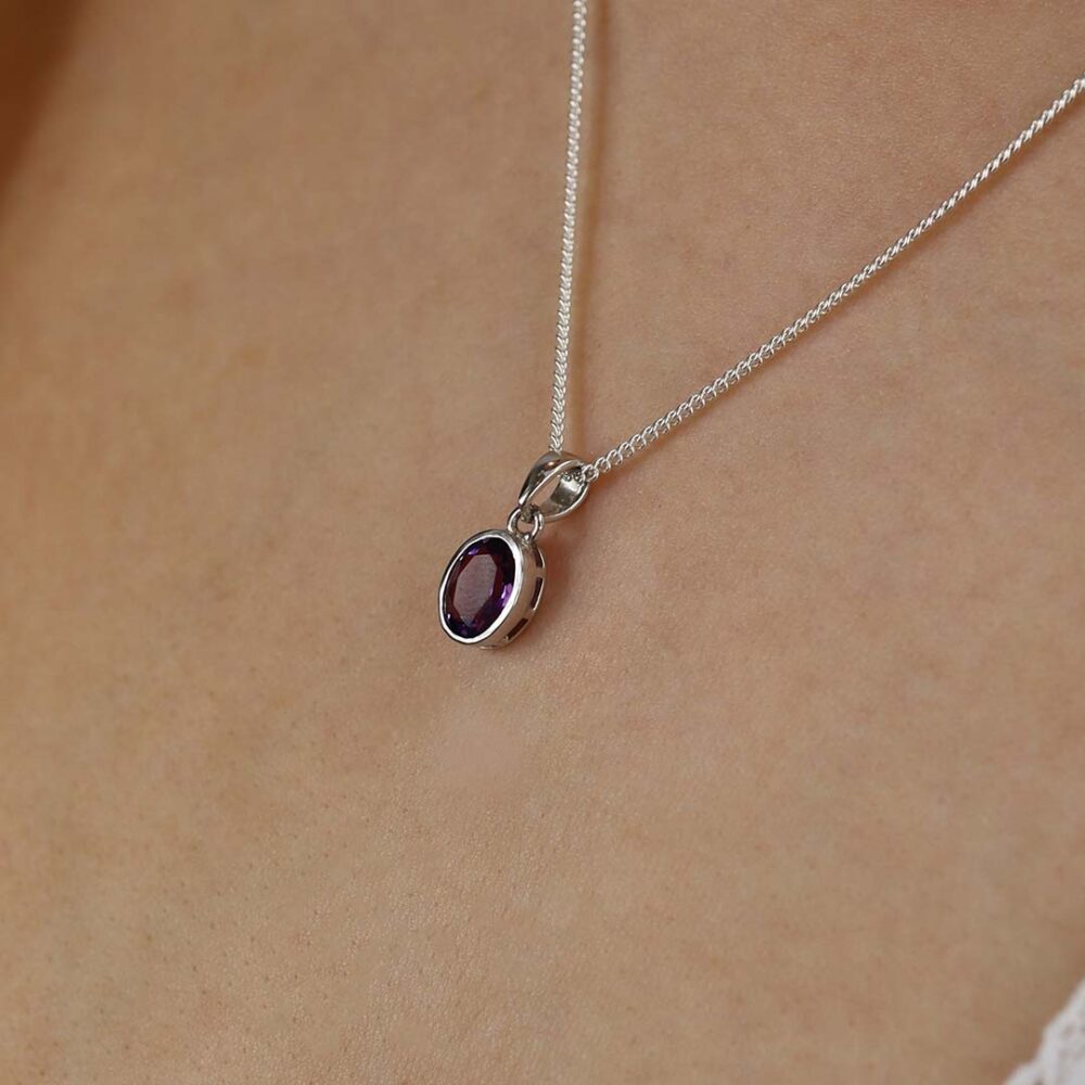 Viola Amethyst Sterling Silver Pendant Heidi Kjeldsen Jewellers P1613