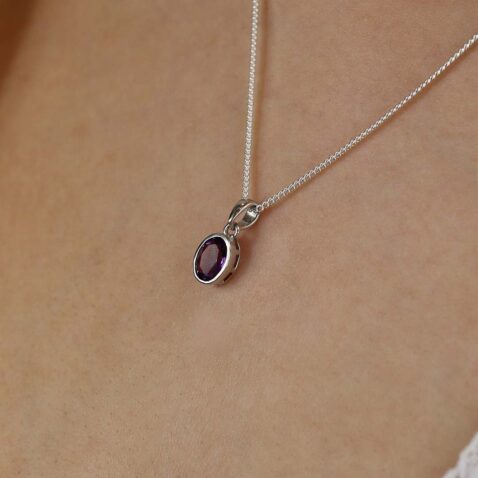 Viola Amethyst Sterling Silver Pendant Heidi Kjeldsen Jewellers P1613