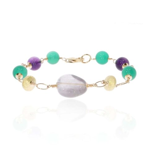 Viola Amethyst and Green Agate Bracelet By Heidi Kjeldsen Jewellery BL1394 front