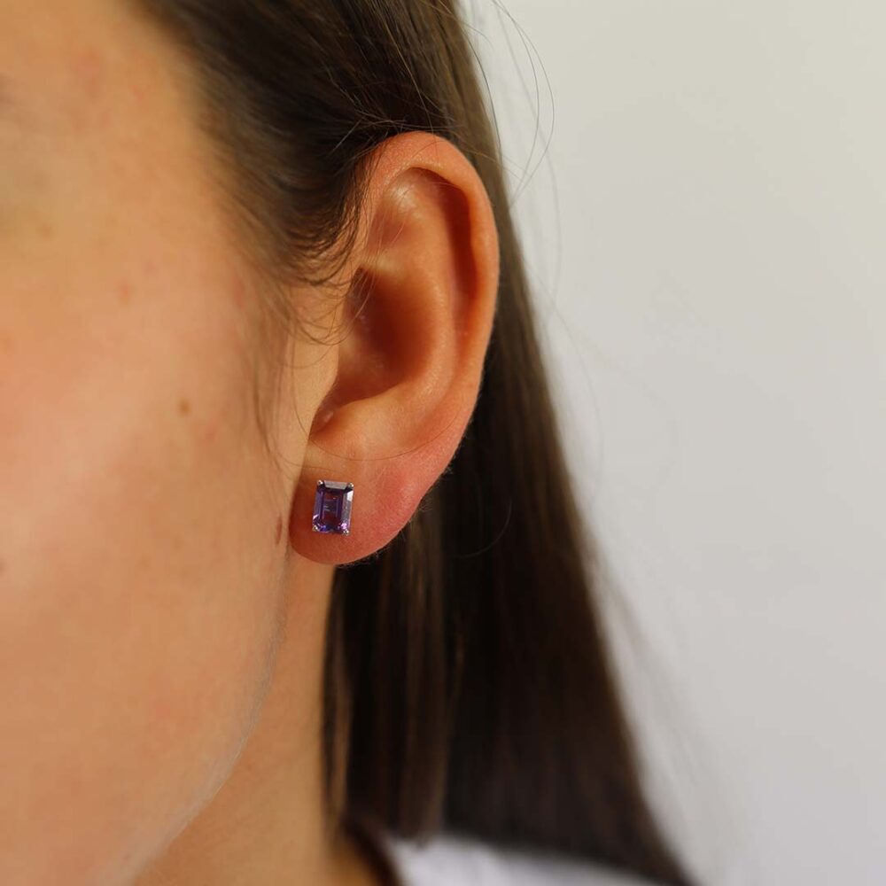 Viola Amythest Emerald cut Earrings Heidi Kjeldsen Jewellery ER4895