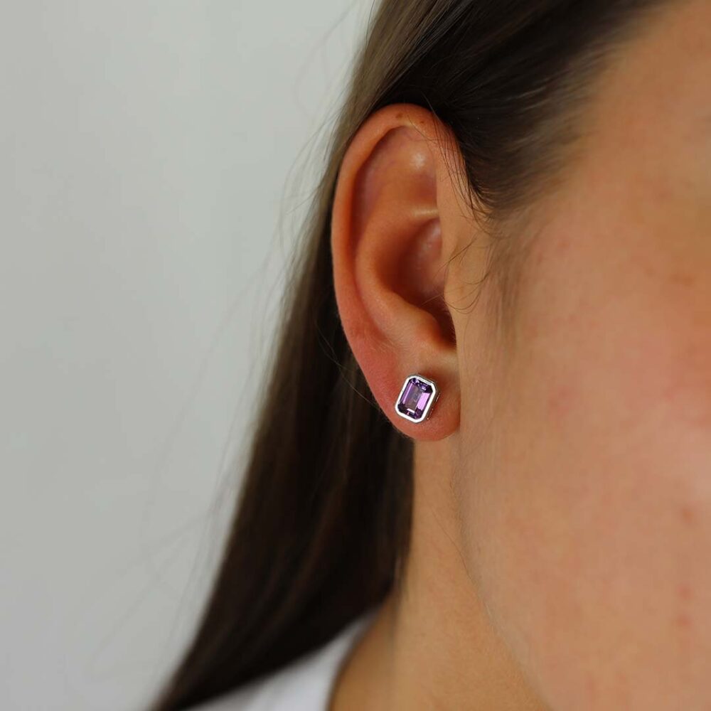 Viola Amythest rub over Earrings Heidi Kjeldsen Jewellery ER4898