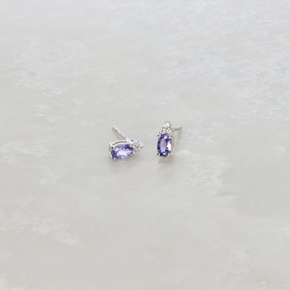 Viola Tanzanite and White Topaz Silver Earrings Heidi Kjeldsen Jewellery ER4861 still