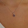Viola Tanzanite and White Topaz Silver Pendant Heidi Kjeldsen Jewellery P1749 Model
