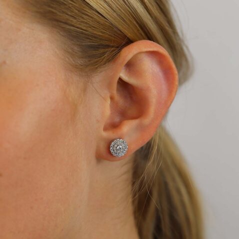 Diamond Cluster Earrings Heidi Kjeldsen Jewellery ER2436 model