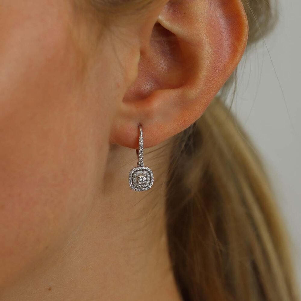 Diamond Cluster Drop Earrings By Heidi Kjeldsen Jewellery ER2064 model