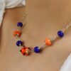 Heidi Orange and Blue Murano Glass Necklace Heidi Kjeldsen Jewellers NL1284