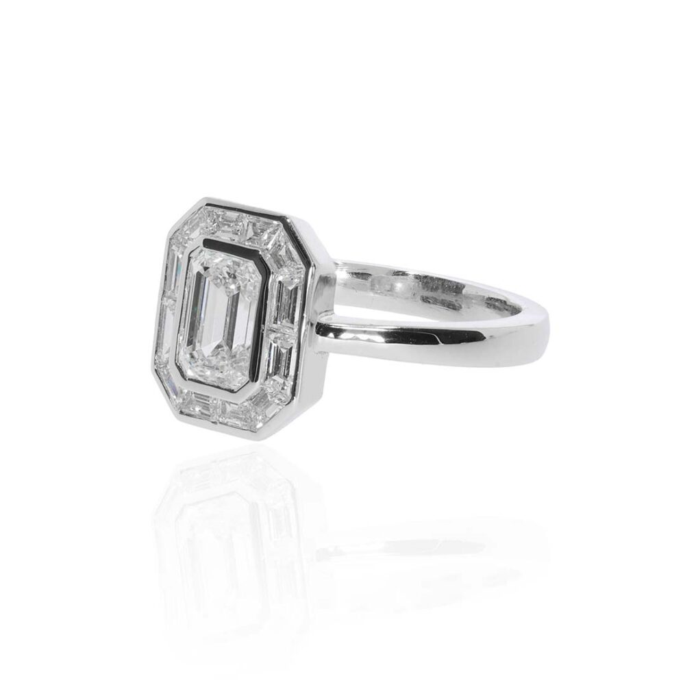 Laboratory Grown Emerald cut Diamond Ring Heidi Kjeldsen Jewellery R1875 Side