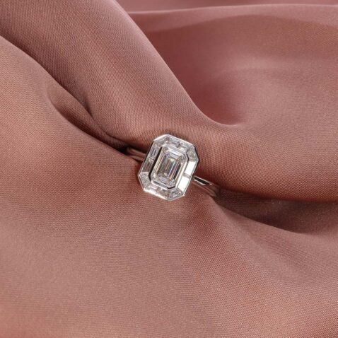 Laboratory Grown Emerald cut Diamond Ring Heidi Kjeldsen Jewellery R1875 Still