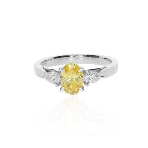 Laboratory Grown oval cut yellow Diamond Ring by Heidi Kjeldsen Jewellery R1874 front