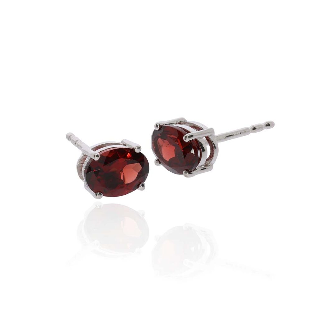 Garnet Oval Earrings Heidi Kjeldsen Jewellers ER4876 side