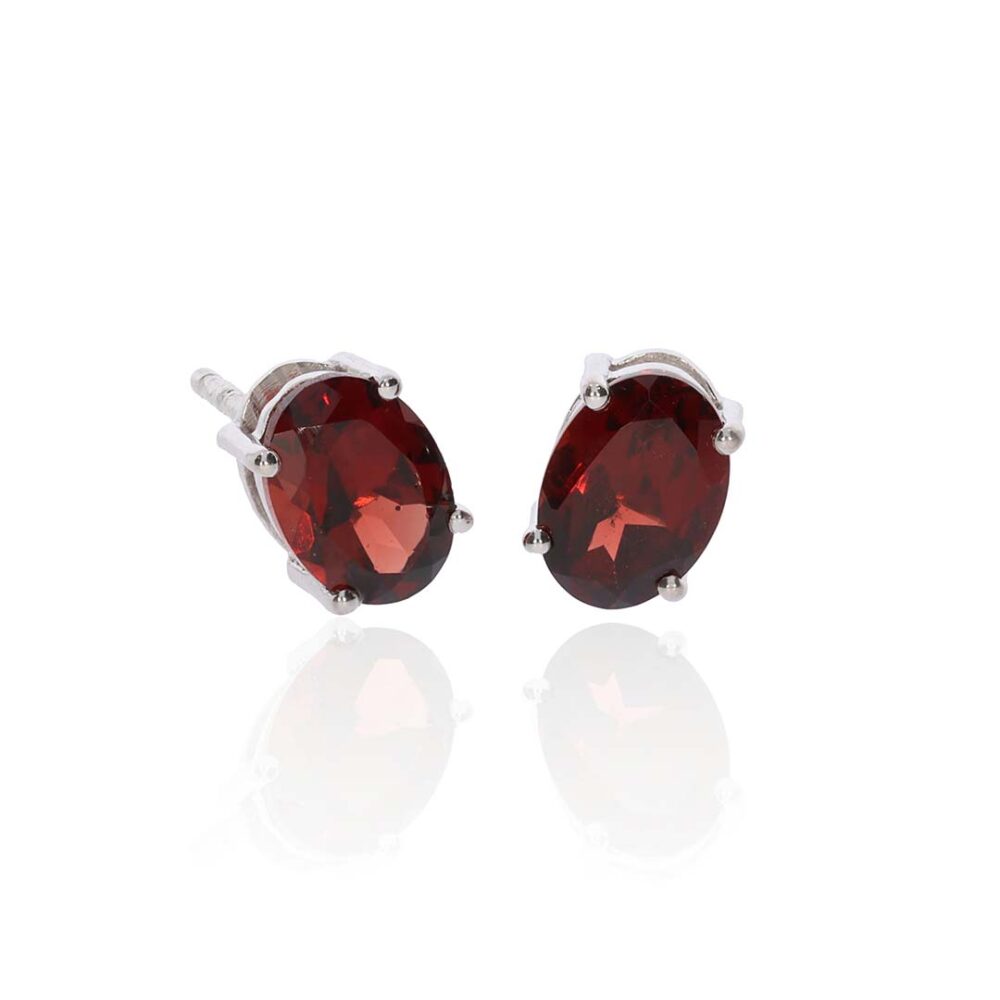 Garnet Oval Earrings Heidi Kjeldsen Jewellers ER4876 front