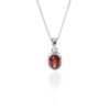 Garnet oval pendant Heidi Kjeldsen Jewellers P1593 front