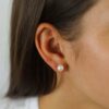 Margit Cultured Pearl Gold Earrings Heidi Kjeldsen Jewellery ER2621 model