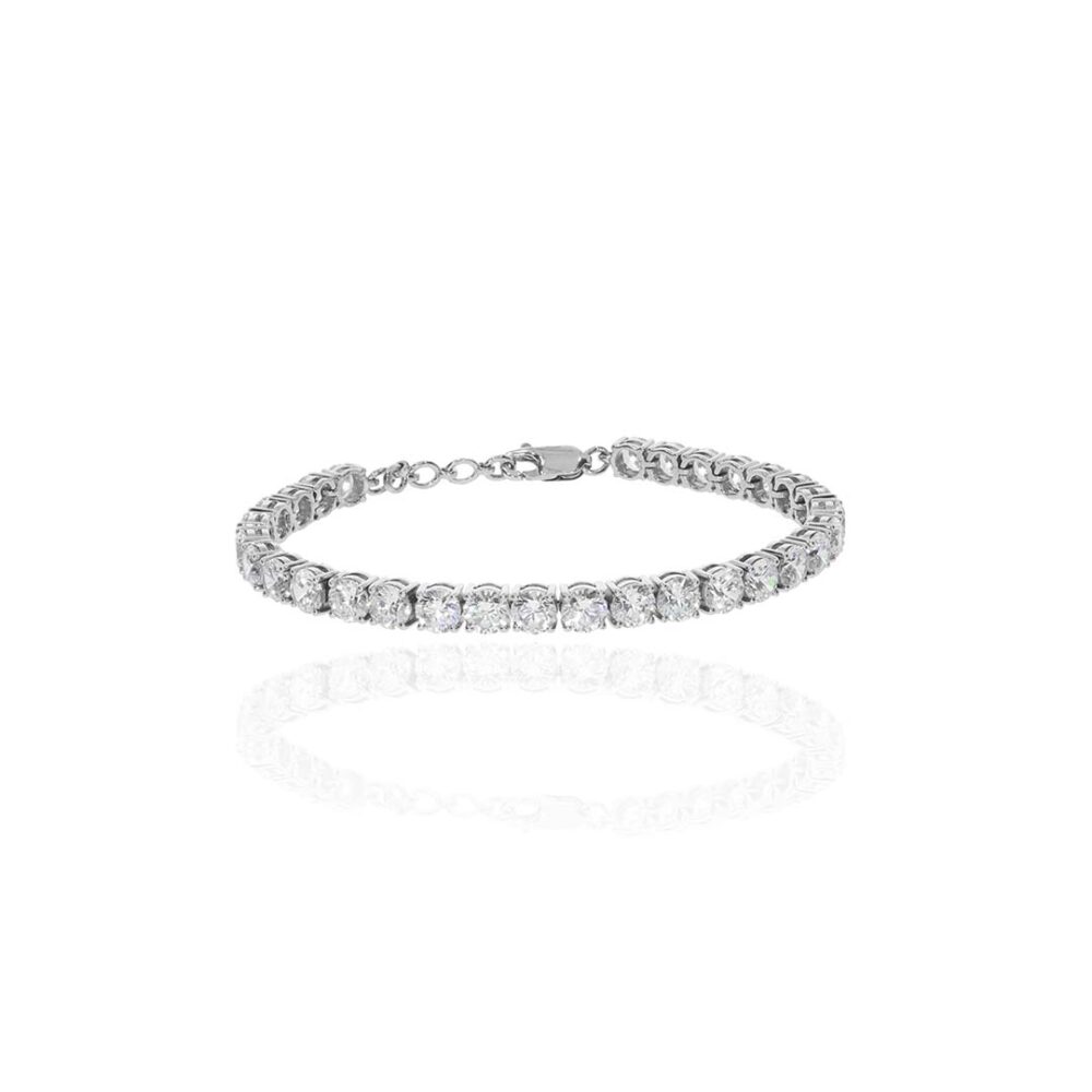 White Gold Tennis bracelet and Silver Chain bracelets Heidi Kjeldsen Jewellery BL4104 front