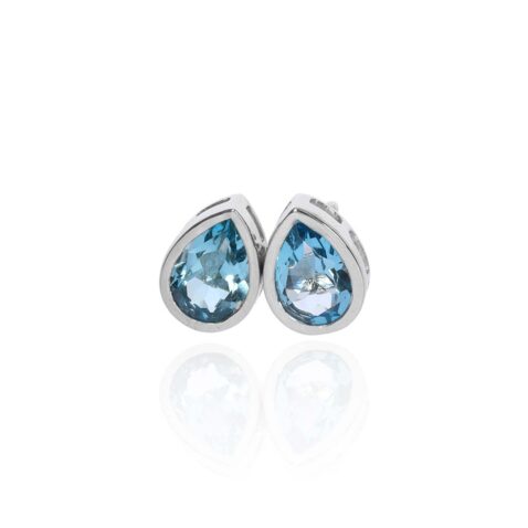Blue Topaz Pear Silver Earrings Heidi Kjeldsen Jewellery ER4885 front