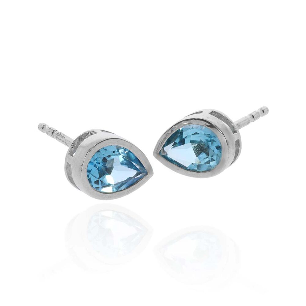 Blue Topaz Pear Silver Earrings Heidi Kjeldsen Jewellery ER4885 side