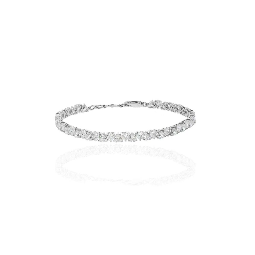White Gold Tennis bracelets and Silver twist bracelets Heidi Kjeldsen Jewellery BL4107 front