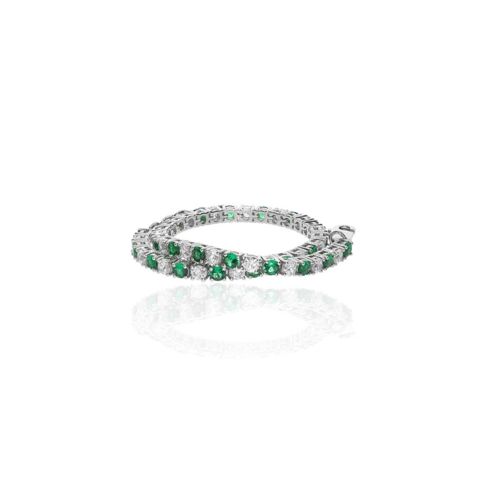 Jette Emerald and Diamond Tennis Bracelet By Heidi Kjeldsen Jewellery BL4101 side