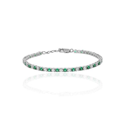 Jette Emerald and Diamond Tennis Bracelet By Heidi Kjeldsen Jewellery BL4101 front