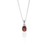 Oval Garnet Silver Pendant Heidi Kjeldsen Jewellery P1592 front