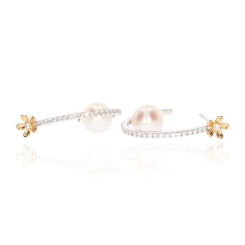 Margit Pearl Diamond Flower Hoop Earrings Heidi Kjeldsen Jewellery ER2631 white1