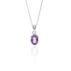 Viola Amethsyt and Silver Pendant Heidi Kjeldsen Jewellery P1613 hanging