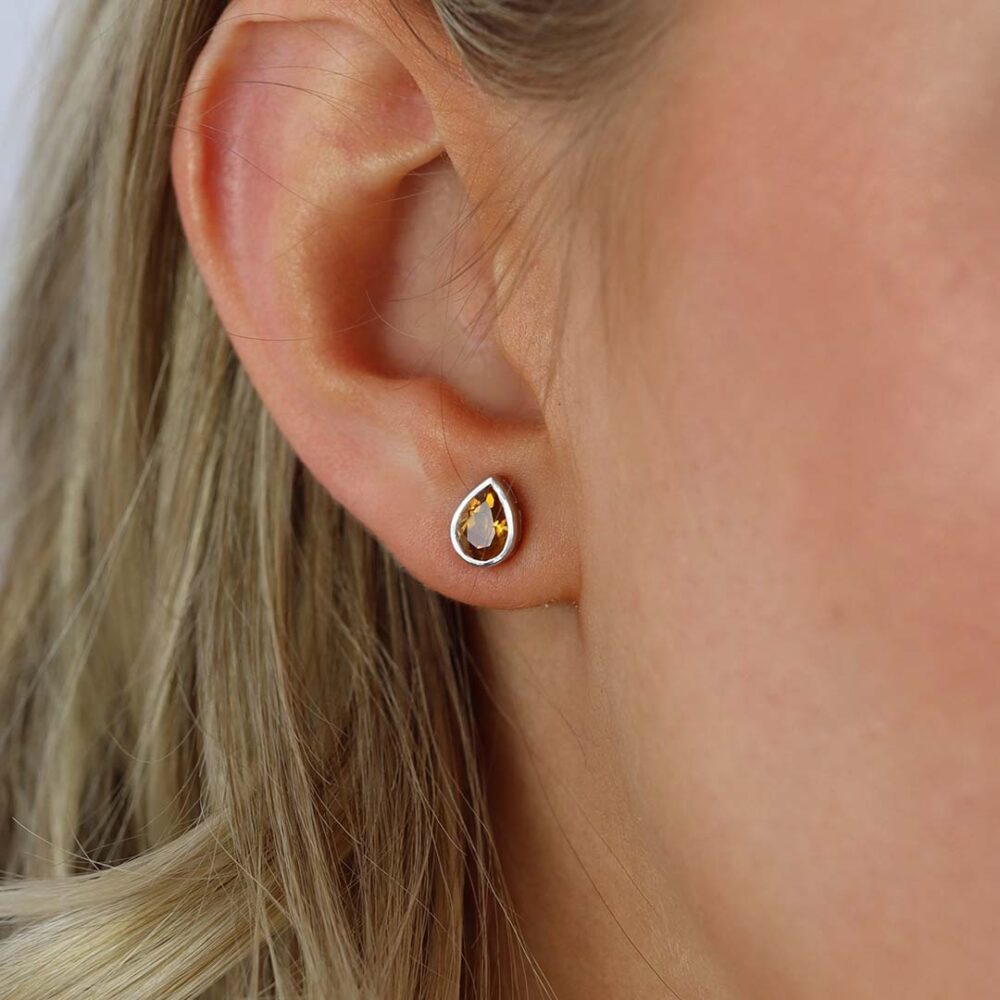 Dorit Citrine Rub Over Earrings Heidi Kjeldsen Jewellers ER6064