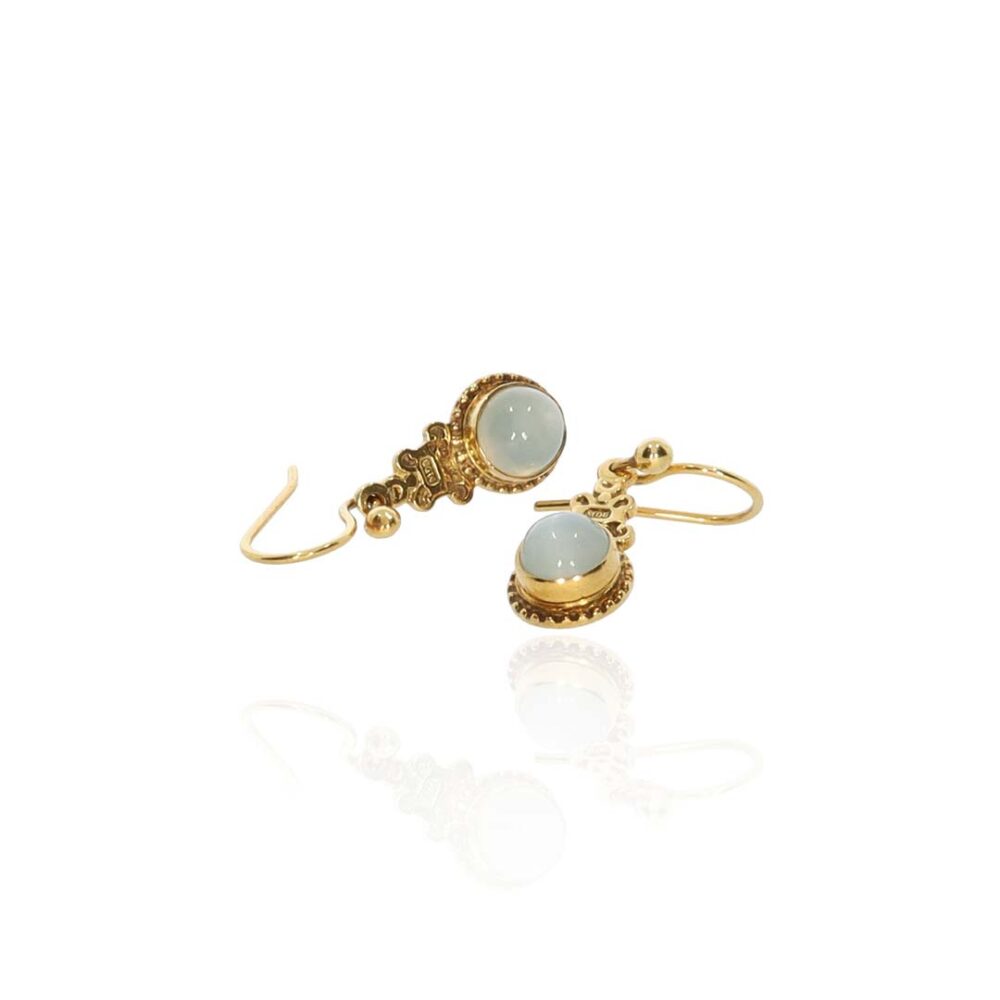 Elsa Moonstone Gold Drop Earrings Heidi Kjeldsen Jewellery ER4909 white