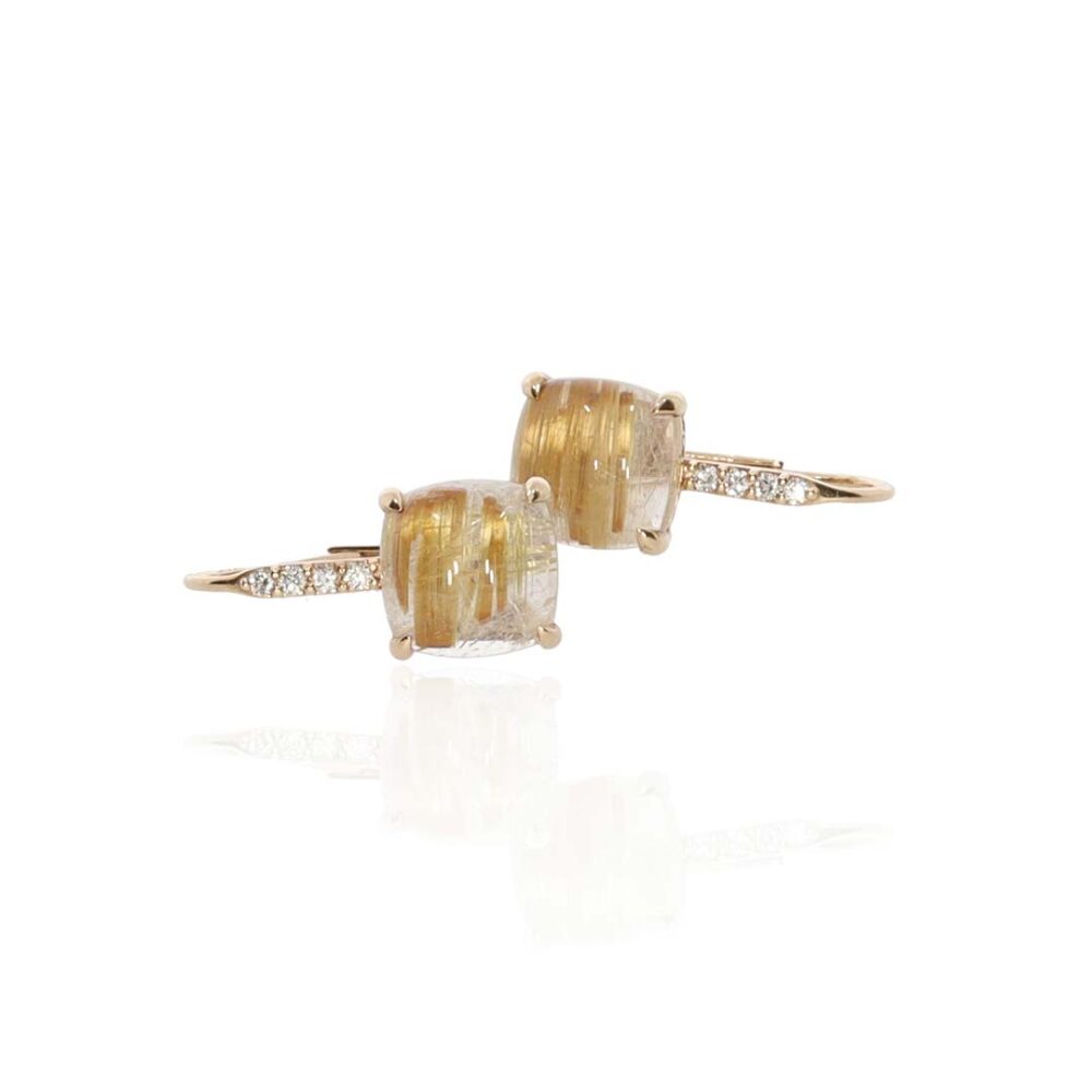 Elsa Rutilated Quartz Diamond Drop Earrings Heidi Kjeldsen Jewellery ER4907 side