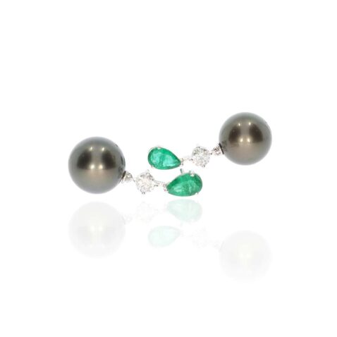 Emerald and Diamond Tatihan Pearl Drop Earrings Heidi Kjeldsen Jewellery ER2629 white