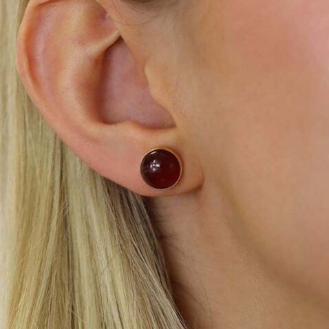 Naja Carnelian Gold Earrings Heidi Kjeldsen Jewellers ER4911