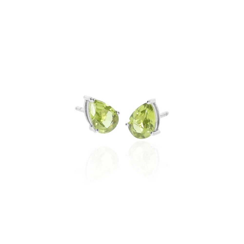 Nanna Peridot Pear Shaped Silver Earrings Heidi Kjeldsen Jewellery ER4888 white1