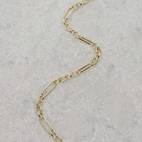 9ct Yellow Gold Figaro Belecher Bracelet Heidi Kjeldsen Jewellery BL4130 still