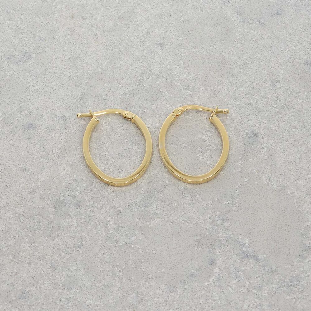 9ct Yellow Gold Oval Hooped Earrings Heidi Kjeldsen Jewellery ER4922 still