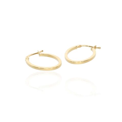 9ct Yellow Gold Oval Hooped Earrings Heidi Kjeldsen Jewellery ER4922 white
