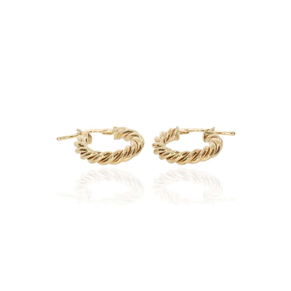 9ct Yellow Gold Twist Hooped Earrings Heidi Kjeldsen Jewellery ER4923 white1