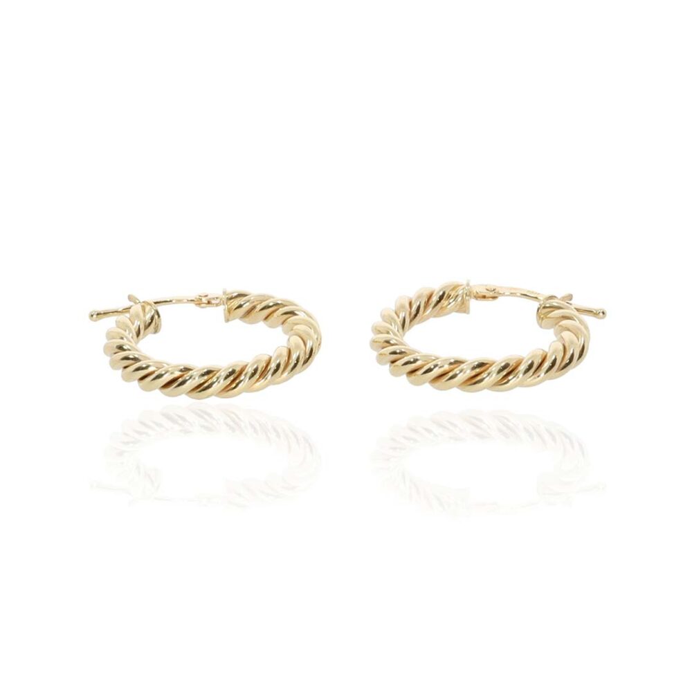 9ct Yellow Gold Twist Hooped Earrings Heidi Kjeldsen Jewellery ER4924 white