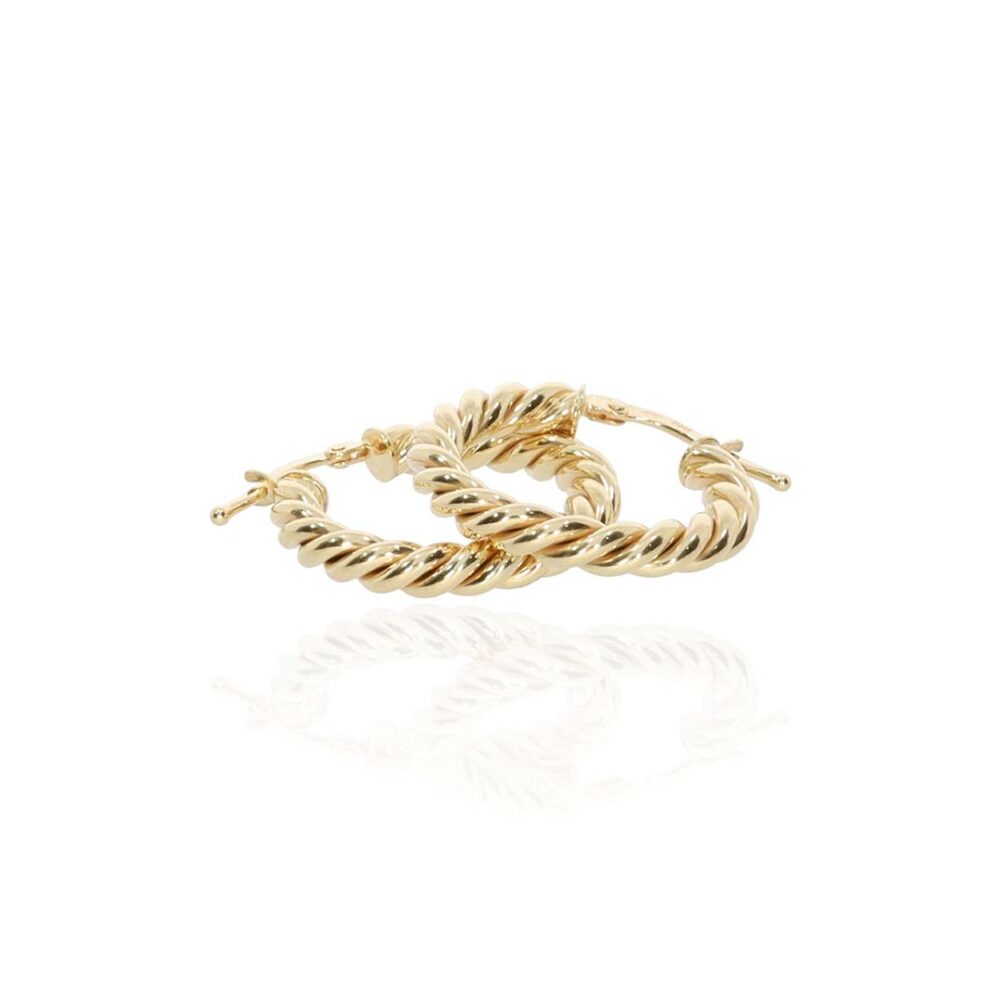 9ct Yellow Gold Twist Hooped Earrings Heidi Kjeldsen Jewellery ER4924 white1