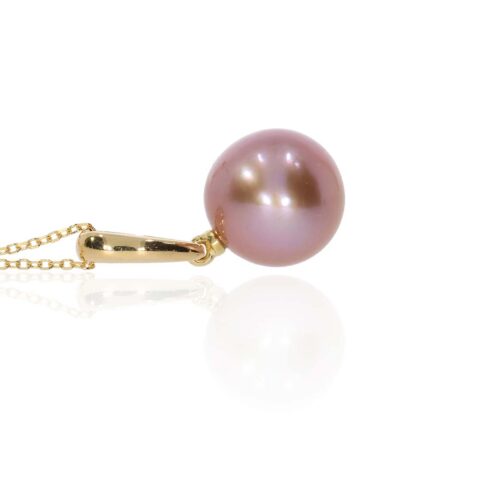 Alma Pink Cultured Pearl And Gold Pendant Heidi Kjeldsen Jewellery P1635 still