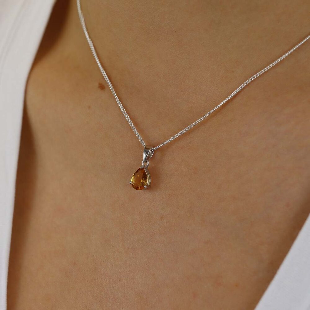 Dorit Citrine Pear Shaped Pendant Heidi Kjeldsen Jewellers P1589