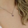Lisbet Garnet Clear Cubic Zirconia Cluster Pendant Heidi Kjeldsen Jewellery Model