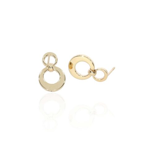 9ct Yellow Gold Double Circle Earrings Heidi Kjeldsen Jewellery ER4929 white