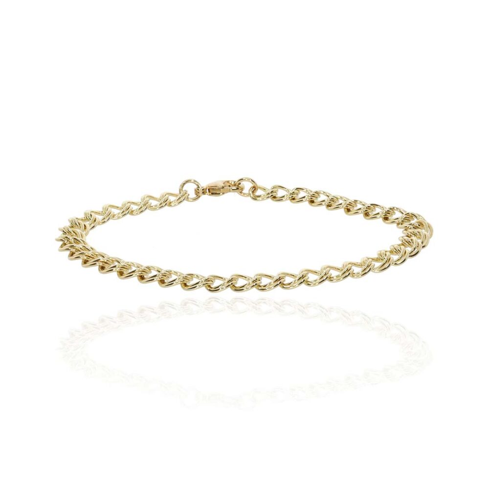 9ct Yellow Gold Double Curb Bracelet Heidi Kjeldsen Jewellery BL4126 white