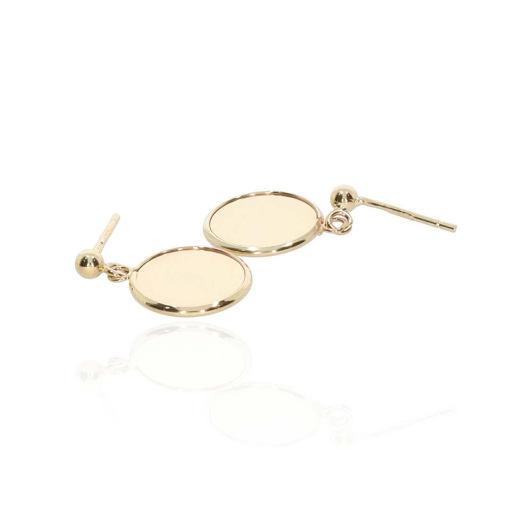 9ct Yellow Gold Drop Circle Earrings Heidi Kjeldsen Jewellery ER4917 side