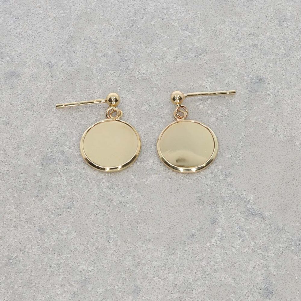 9ct Yellow Gold Drop Circle Earrings Heidi Kjeldsen Jewellery ER4917 still