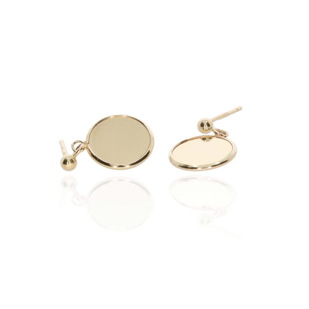 9ct Yellow Gold Drop Circle Earrings Heidi Kjeldsen Jewellery ER4917 white