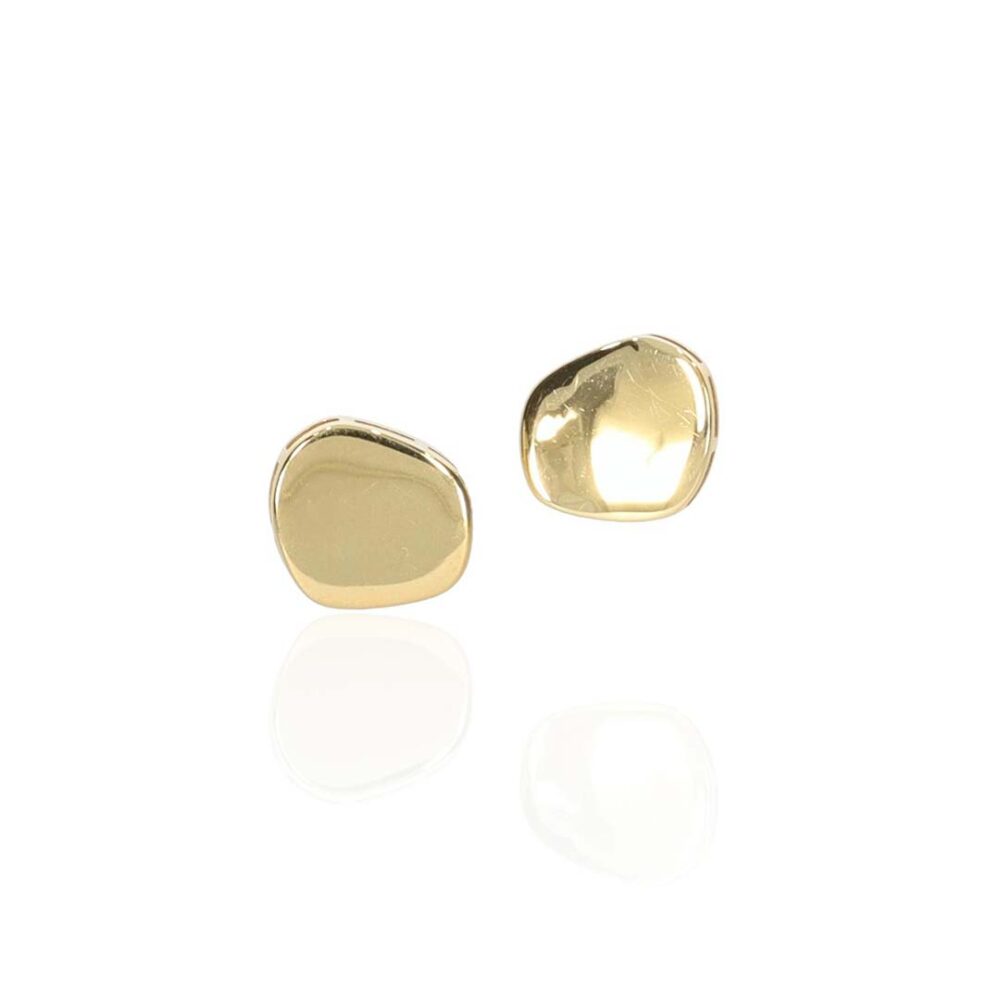 9ct Yellow Gold Pebble Earrings Heidi Kjeldsen Jewellery ER4954 white